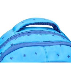 Cartera escolar liderpapel moc hila multibolsillo diseño azul 450x145x300 mm