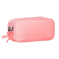 Estuche portatodo liderpapel escolar 2 compartimentos diseño estrellas rosa