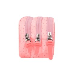Estuche portatodo liderpapel escolar 2 compartimentos diseño estrellas rosa