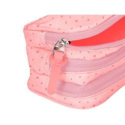 Estuche portatodo liderpapel escolar 2 compartimentos diseño estrellas rosa