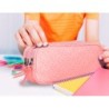 Estuche portatodo liderpapel escolar 2 compartimentos diseño estrellas rosa