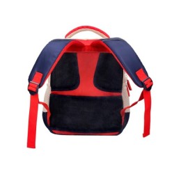 Cartera escolar liderpapel moc hila multibolsillo infantil azul marino rojo beige 350x110x270 mm