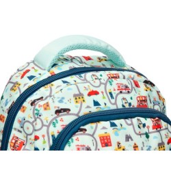 Cartera escolar liderpapel moc hila multibolsillo infantil cars azul 350x110x270 mm
