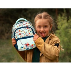 Cartera escolar liderpapel moc hila multibolsillo infantil cars azul 350x110x270 mm