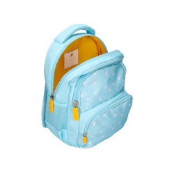 Cartera escolar liderpapel moc hila multibolsillo infantil flowers azul 350x110x270 mm