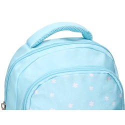 Cartera escolar liderpapel moc hila multibolsillo infantil flowers azul 350x110x270 mm