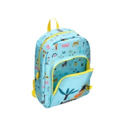 Cartera escolar liderpapel moc hila infantil safari diseño leon azul 330x100x250 mm