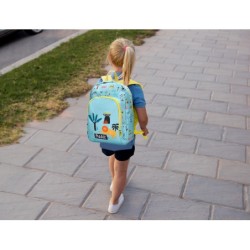 Cartera escolar liderpapel moc hila infantil safari diseño leon azul 330x100x250 mm