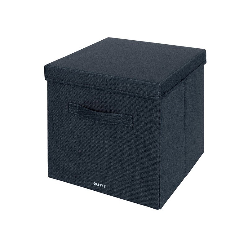 Caja de almacenaje leitz tela con tapa l dos piezas gris