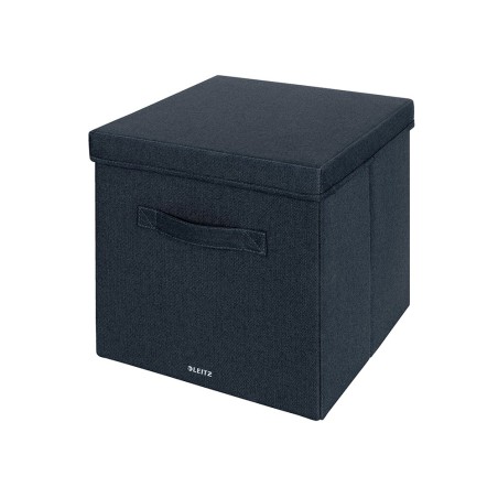 Caja de almacenaje leitz tela con tapa l dos piezas gris
