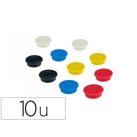 Iman para sujecion nobo 13 mm diametro caja de 10 unidades colores surtidos