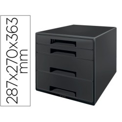 Fichero cajones de sobremesa leitz recycle 4 cajones color negro 287x270x363 mm