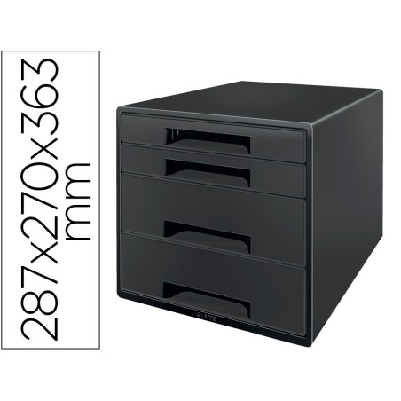 Fichero cajones de sobremesa leitz recycle 4 cajones color negro 287x270x363 mm