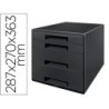 Fichero cajones de sobremesa leitz recycle 4 cajones color negro 287x270x363 mm