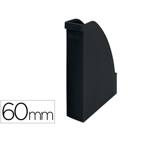 Revistero leitz recycle plastico lomo 60 mm negro 78x308x278 mm