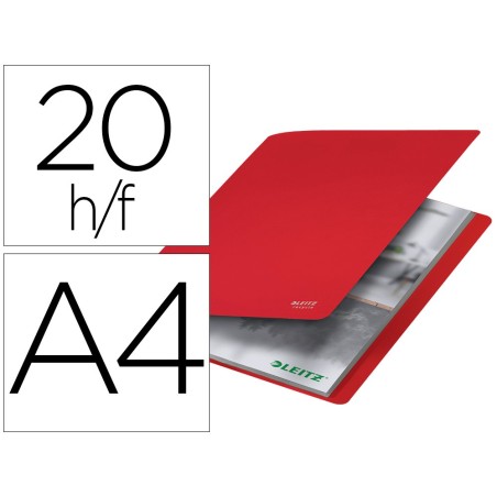 Carpeta leitz recycle escaparate din a4 20 fundas polipropileno rojo