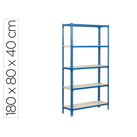 Estanteria metalica simonrack kit simonclick mini 5/400 color azul/blanco 5 estantes 180 kg por estante 180x80x40cm
