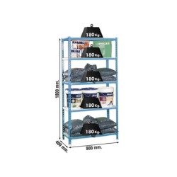 Estanteria metalica simonrack kit simonclick mini 5/400 color azul/blanco 5 estantes 180 kg por estante 180x80x40cm