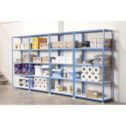 Estanteria metalica simonrack kit simonclick mini 5/400 color azul/blanco 5 estantes 180 kg por estante 180x80x40cm