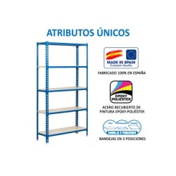 Estanteria metalica simonrack kit simonclick mini 5/400 color azul/blanco 5 estantes 180 kg por estante 180x80x40cm