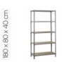 Estanteria metalica simonrack kit maderclick mini 5/400 color gris/madera 5 estantes 150 kg por estante 180x80x40cm