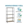 Estanteria metalica simonrack kit maderclick mini 5/400 color gris/madera 5 estantes 150 kg por estante 180x80x40cm