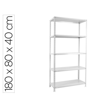 Estanteria metalica simonrack kits advantage mini 5/400 color blanco 5 estantes 75 kg por estante 180x80x40 cm