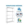 Estanteria metalica simonrack kits advantage mini 5/400 color blanco 5 estantes 75 kg por estante 180x80x40 cm