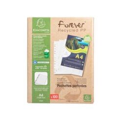 Funda multitaladro exacompta reciclada polipropileno 60 mc din a4 piel de naranja caja de 100 unidades