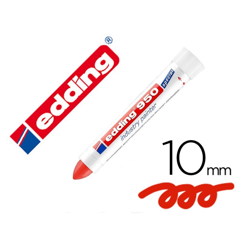 Marcador edding permanente 950 pasta opaca rojo punta redonda 10 mm para superficies oxidadas/rugosas Marcador edding permanente 950 pasta opaca rojo punta redonda 10 mm para superficies oxidadas/rugosas