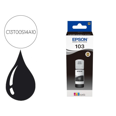 Tinta epson ecotank 103 l3110/3150/3151/5190 negro botella de 65 ml