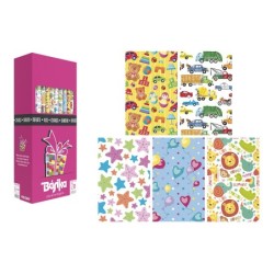 Papel de regalo basika infantil rollo ancho 70 cm longitud 2 m diseños surtidos gramaje 60 gr