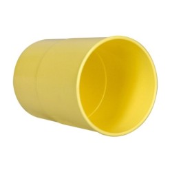 Cubilete portalapices q-connect amarillo pastel opaco plastico diametro 75 mm alto 100 mm