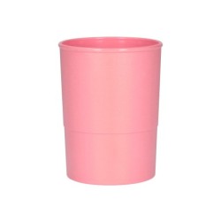 Cubilete portalapices q-connect rosa pastel opaco plastico diametro 75 mm alto 100 mm