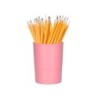 Cubilete portalapices q-connect rosa pastel opaco plastico diametro 75 mm alto 100 mm