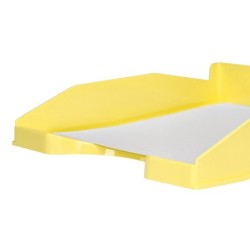 Bandeja sobremesa plastico q-connect amarillo pastel opaco 240x70x340 mm