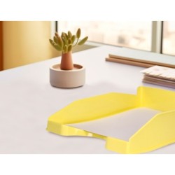 Bandeja sobremesa plastico q-connect amarillo pastel opaco 240x70x340 mm