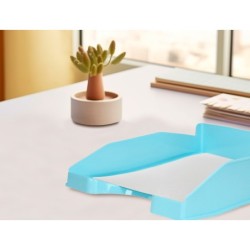 Bandeja sobremesa plastico q-connect celeste opaco 240x70x340 mm