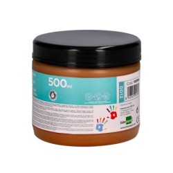 Pintura dedos liderpapel marron tarrina de 500 cc