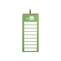 Caja cheque-libro liderpapel para material escolar carton reforzado con asa color verde 393x120x393 mm