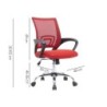 Silla q-connect oficina siena malla base metalica alt max 1000 anc 560 prof 570 ruedas premium color negro rojo