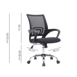 Silla q-connect oficina siena malla base metalica alt max 1000 anc 560 prof 570 ruedas premium color negro
