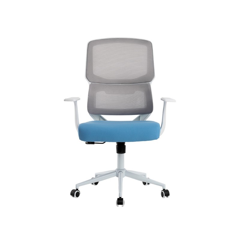 Silla q-connect oficina lucca malla base metalica alt max 1090 anc 700 prof 650 ruedas premium color blanco gris azul Silla q-connect oficina lucca malla base metalica alt max 1090 anc 700 prof 650 ruedas premium color blanco gris azul