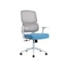 Silla q-connect oficina lucca malla base metalica alt max 1090 anc 700 prof 650 ruedas premium color blanco gris azul