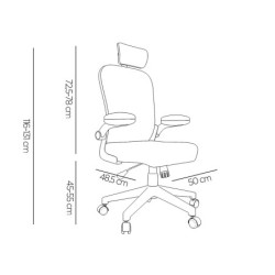 Silla q-connect ergonomica pal ermo malla base nylon alt max 1300 anc 610 prof 600 ruedas premium color blanco gris