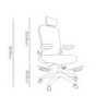 Silla q-connect ergonomica pal ermo malla base nylon alt max 1300 anc 610 prof 600 ruedas premium color blanco gris