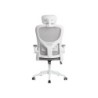 Silla q-connect ergonomica pal ermo malla base nylon alt max 1300 anc 610 prof 600 ruedas premium color blanco gris