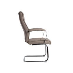 Silla q-connect escritorio mod ena simil piel base metalica alt max 1050 anc 630 prof 650 color gris