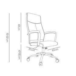 Silla q-connect direccion mode na simil piel base metalica alt max 1210 anc 630 prof 650 mm ruedas premium color gris