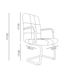 Silla q-connect escritorio pia ve simil piel base metalica alt max 1050 anc 610 prof 680 color negro